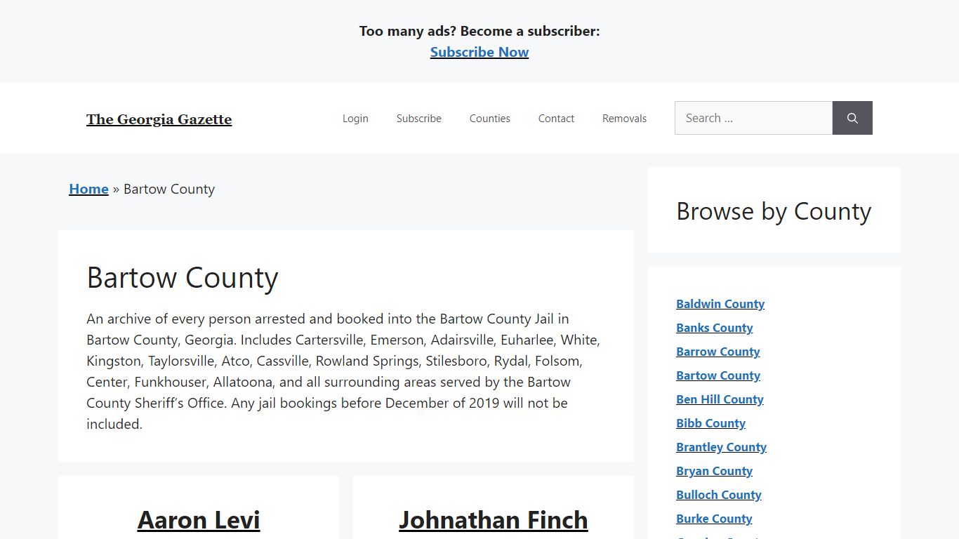 Bartow County | The Georgia Gazette